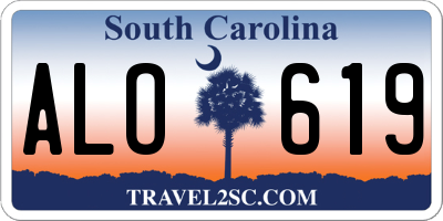 SC license plate ALO619