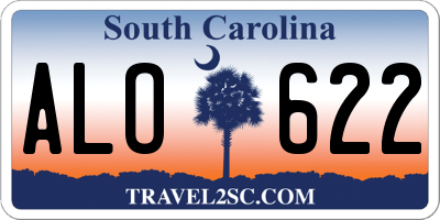 SC license plate ALO622