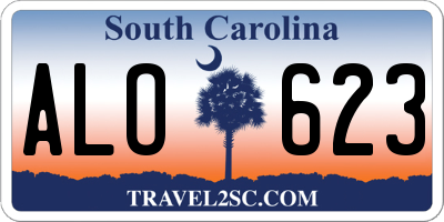 SC license plate ALO623