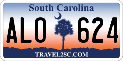 SC license plate ALO624