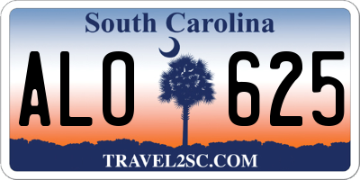 SC license plate ALO625