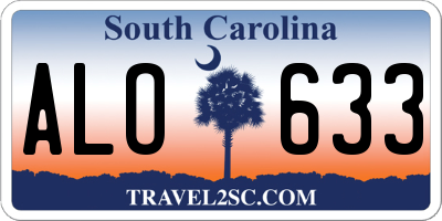 SC license plate ALO633