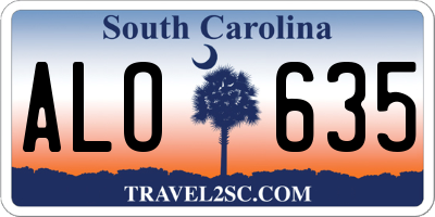 SC license plate ALO635