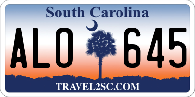SC license plate ALO645