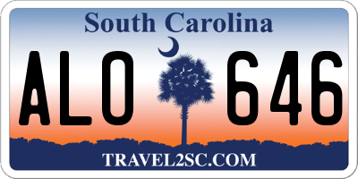 SC license plate ALO646