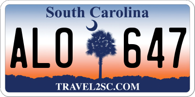 SC license plate ALO647