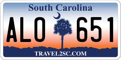 SC license plate ALO651