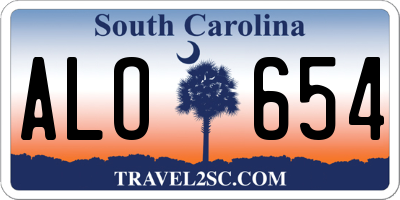 SC license plate ALO654