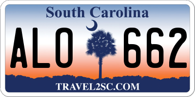 SC license plate ALO662