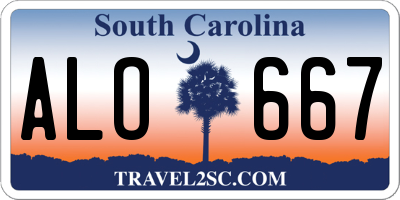 SC license plate ALO667