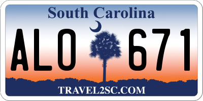 SC license plate ALO671