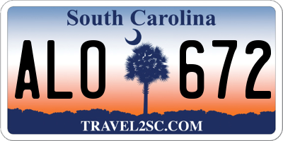SC license plate ALO672