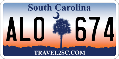 SC license plate ALO674