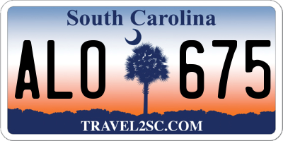 SC license plate ALO675
