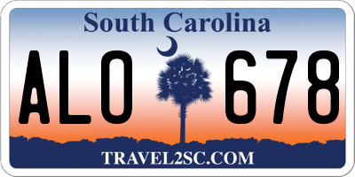 SC license plate ALO678