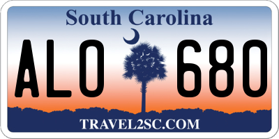 SC license plate ALO680