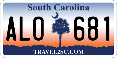 SC license plate ALO681
