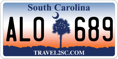 SC license plate ALO689