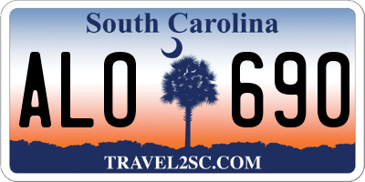SC license plate ALO690