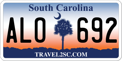 SC license plate ALO692
