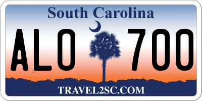 SC license plate ALO700