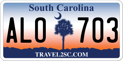 SC license plate ALO703