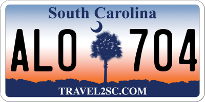 SC license plate ALO704