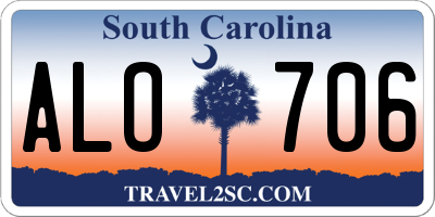 SC license plate ALO706