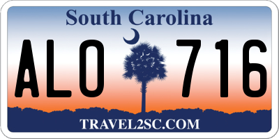 SC license plate ALO716