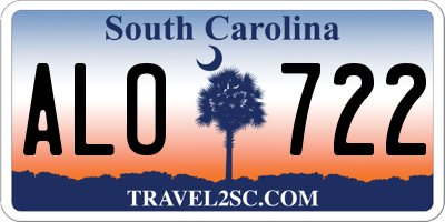 SC license plate ALO722