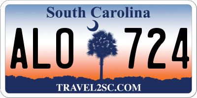 SC license plate ALO724