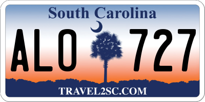 SC license plate ALO727