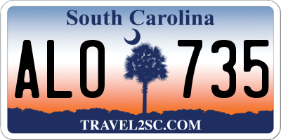 SC license plate ALO735