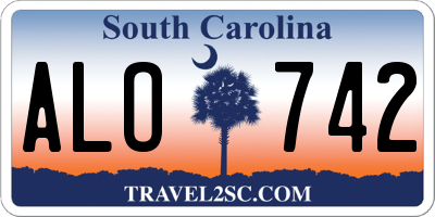 SC license plate ALO742