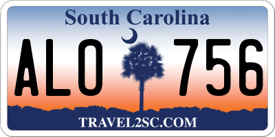 SC license plate ALO756