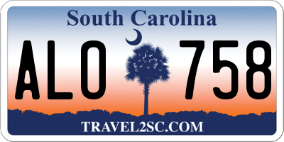 SC license plate ALO758