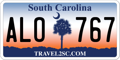 SC license plate ALO767