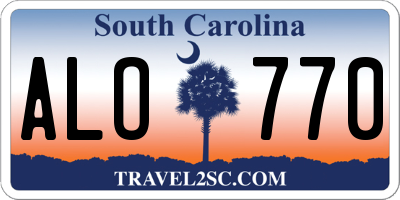 SC license plate ALO770