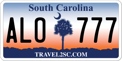 SC license plate ALO777