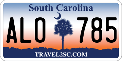 SC license plate ALO785