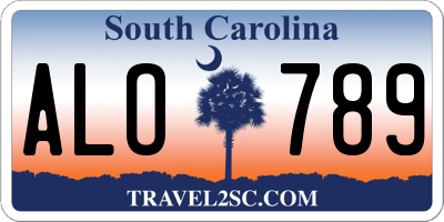 SC license plate ALO789