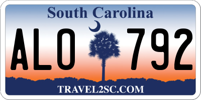 SC license plate ALO792