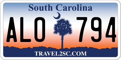 SC license plate ALO794