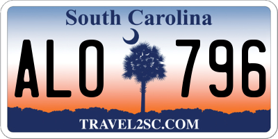 SC license plate ALO796