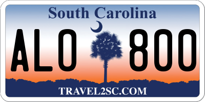 SC license plate ALO800