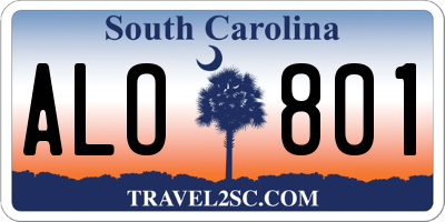 SC license plate ALO801