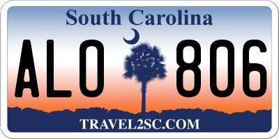 SC license plate ALO806