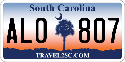 SC license plate ALO807