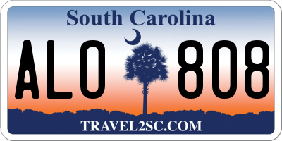 SC license plate ALO808
