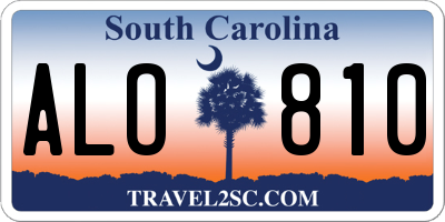 SC license plate ALO810